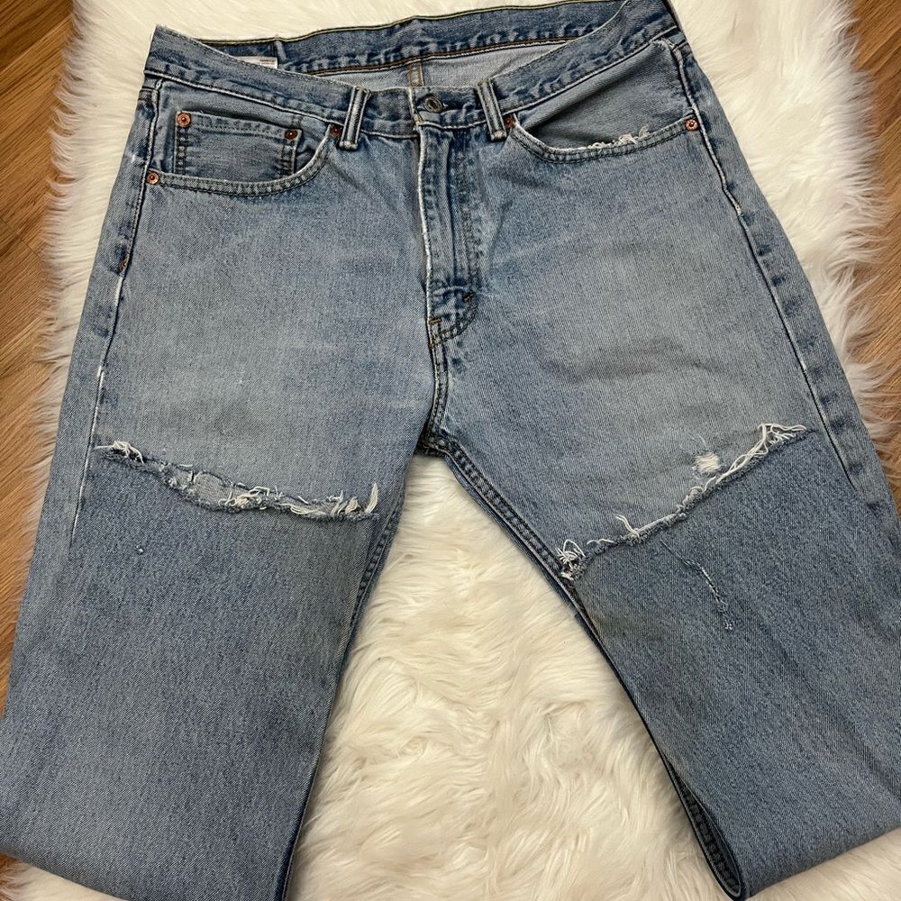 Levi’s Y2K 505 Relaxed Fit Lighter Wash Jeans DIY 35x27